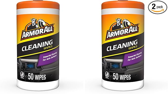 Car Cleaning Wipes, Wipes for Car Interior and Car Exterior, 50 Wipes Each (Pack of 2)