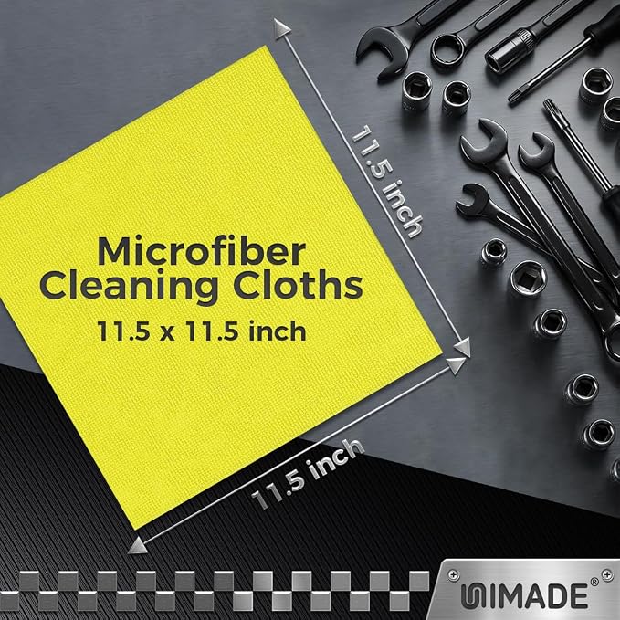 Microfiber Cleaning Cloth, 100PK Commercial Grade Work Rags Microfiber Towels for Cars Cleaning Rags Bulk Detailing Cloth for Automotive Bar Mechanic Restaurant Garage, 11.5"x11.5", Multicolor
