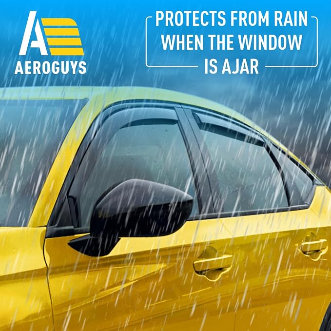 Extra Durable Window Deflectors in-Channel Window Visors Rain Guards Fit for Honda Civic 2022-2026 Hatchback, Sun Visors, Wind Vent for Shades, Exterior Car Accessories - 4pcs. AG0766