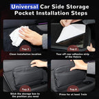 Car Seat Side Pocket Organizer Car Pocket Pouch for Seat, Door, Console, Car Seat Gap Filler Organizer Multifunctional Car Organizer Accessories for Phone Sunglasses Keys Cards (Large)