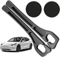 Car Seat Gap Filler Organizer Compatible with Tesla Model y Accessories Seat Gap Plug Blocker with Storage Slot Non-Slip Car Cup Holder Coaster Black