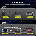 LAMTTO 2-in-1 Car TV Mate Pro – Wireless CarPlay Adapter with HD Media Port Input for TV Stick, Switch to Watch on Car Screen Compatible with Wired CarPlay Touchscreen Cars（2016-2025）