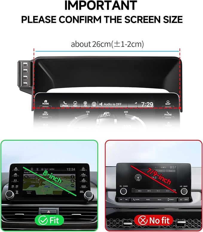 Qi2.2 25W Wireless Charger Car Phone Mount for Honda Accord/Hybrid 2018-22 | 8" Screen,Magsafe Accessories Fast Charging Magnetic Cell Phone Holder Clip Compatible with iPhone Android,Navigation Bracket