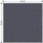 Waffle Weave Microfiber Towel, 10 Pack Lint Free Cleaning Rags, 12 x 12 Inches Barista Towels, Reusable Microfiber Cleaning Cloth for Household, Kitchen, Glass and Window, Grey