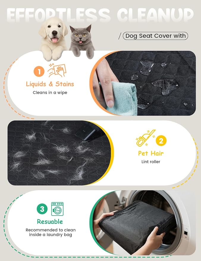 Dog Car Seat Cover for Back Seat - [Upgraded Anti-Ripped] Back Seat Extender for Dogs Hard Bottom, Waterproof Dog Hammock for Car with Mesh Window, Pet Backseat Protector SUV & Small Truck L