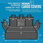 Bulldogology SUV Cargo Liner for Dogs 55"x82" Heavy Duty Complete Pet Trunk Cargo Cover Area - Trunk Cover Car Protector for Dogs Waterproof Nonslip Mat - Dog Cargo Liner SUVs Vans Cars (Large, Black)