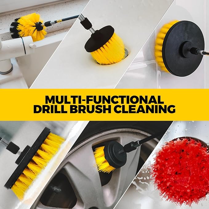 22Pack Drill Brush Attachments Set, Scrub Pads & Sponge, Buffing Pads, Power Scrubber Brush, Car Polishing Pad Kit,Wax Applicator Pad,Car Cleaning Kit,Cleaning Supplies,Masonry Brushes(Blue)