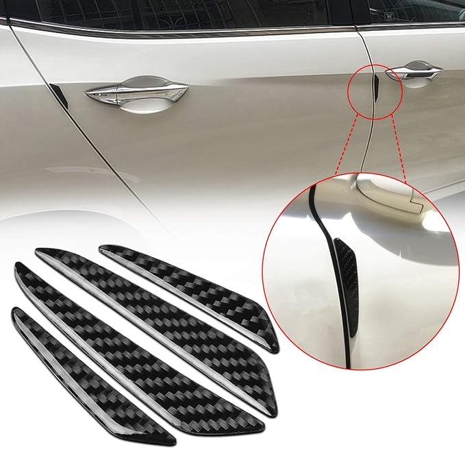 RUNMADE Universal Auto Door Side Edge Protection Guard - Carbon Fiber Anti-Scratch Protector Trim Sticker for Car SUV Pickup Truck