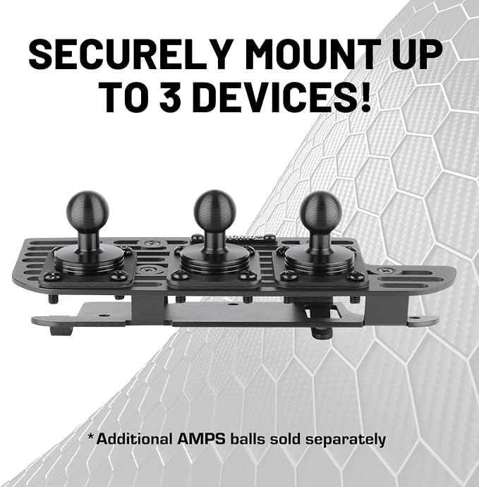 Bulletpoint Multiple Device Metal Dash Mount Cell Phone Holder Compatible with 2019+ RAM Truck 1500, 2500, 3500, TRX, RHO (RubiGrid v2 Spring-Loaded)