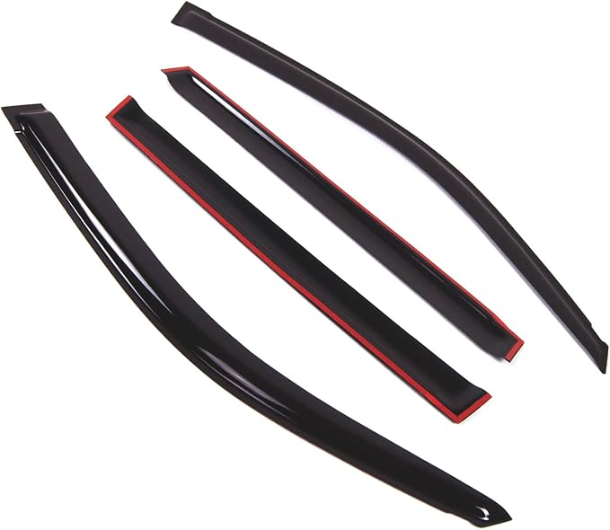 WD2-847 Dark Smoke 4 Pcs Set Window Visor (Outside Mount) Deflector Rain Guard Compatible with 2010-2016 Lexus GX460