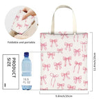 Cute Car Trash Can, Hanging Canvas Car Back Seat Organizer and Storage Bag, Funny Car Trash Bag for Travelling, Outdoor Cute Pink Bow