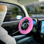 7PCS Set car Interior Aesthetic Accessories, Fluffy 15 inch Steering Wheel Cover, armrest pad, seat Belt Cover,Gear Shift Cover, Fit Girly car Accessories for Women.