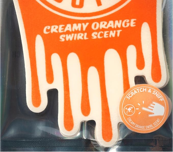 Hanging Car Air Freshener 3-Pack, Creamy Orange Swirl Premium Sweet Citrus & Smooth Creamy Vanilla Fragrance, Rearview Mirror Paper Fresheners for Cars, Trucks & SUVs