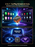 2026 Wireless CarPlay & Android Auto Adapter, Mini 2-in-1 Plug & Play Dongle Converts Wired to Wireless – Auto Reconnect, Low Latency, Works with iOS 10+ & Android 11+ for After 2016 Cars
