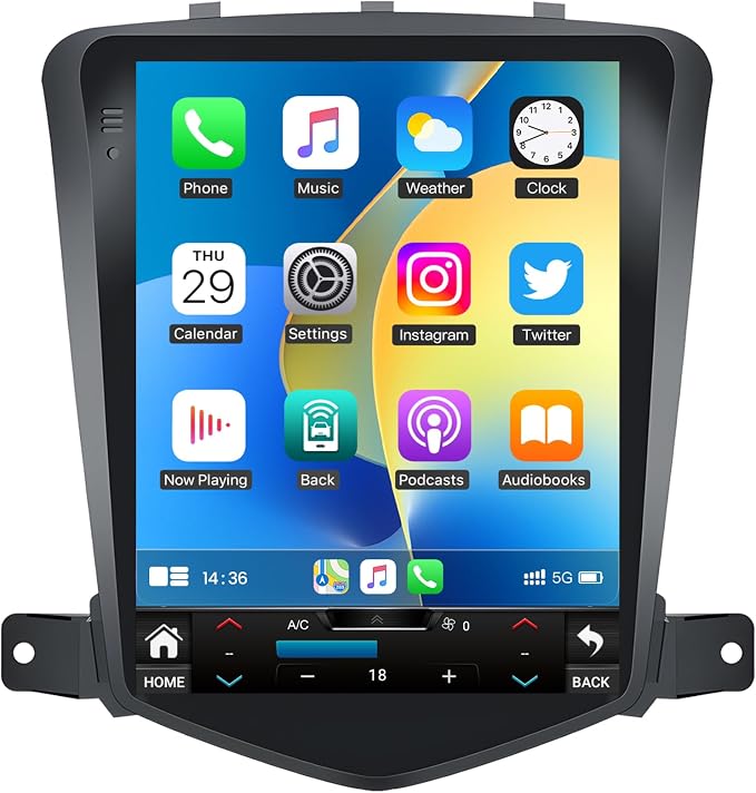 8Core Car Radio for Chevy Cruze 2009-2015: Bluetooth 5.0 10.4 inch IPS Touchscreen Wireless CarPlay Andriod Auto Steering Wheel Control FM DSP GPS 1080P Backup Camera