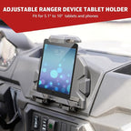 Electronic Device Tablet Holder for 2018-2024 Polaris Ranger XP 1000 Crew Diesel, Phone Ipad GPS Holder Mounts with Storage Box Organizer Accessories
