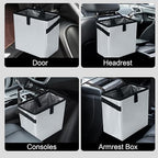 Car Trash Can, Leak-Proof Waterproof Trash Bin Collapsible Portable Auto Garbage Bag Large Capacity Trashcan Storage Bag Multipurpose Car Organizer Hanging (Light-Gray)