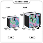 Car Trash Can Organizer Bin with Adjustable Strap for Back Front Seat Console Waterproof Leakproof Collapsible Portable 11 Inch Tie Dye Blue Green Pink