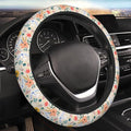 Retro Pigeon Flower Elastic Steering Wheel Cover Non-Slip Breathable Steering Wheel Protector Fit Auto, SUVs, Truck