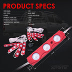 Red LED Truck Bed Light Kits Rock Lights with On/Off Switch, for Pickup Footwells, Running Boards, Cargo, Under Car, Tonneau Cover, Rail Lighting
