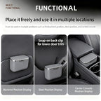 Car Trash Can with Lid - Leakproof Mini Garbage Bin for Door or Seatback,Premium ABS Auto Organizer,Space-Saving Car Garbage Can for Commuters,Families and Pet Owners,Fit for SUV,Sedan,Truck (Grey)