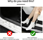NETEPEM Bling Car Door Sill Protector 2PCS Car Door Edge Guard Rhinestones Door Threshold Protection 23.62x1.96 inch Anti-Scratch Strip Sticker Universal Bling Car Accessories(Silver)