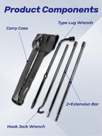 F150 Heavy Duty Spare Tire Tool Kit with Spare Tire Jack Handle and Wheel Lug Wrench Compatible with 2004-2018 F150 Spare Tire Removal Tool Kit
