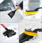 26" Snow Brush & Ice Scraper for Car Windshield Window, 2-in-1 Detachable Snow Removal Scraper, Scratch Free Snow Removal Tool with Ergonomic Foam Grip, Winter Car Accessories (Yellow)