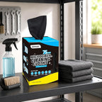 Microfiber Cleaning Cloth, 75 Sheets Microfiber Towels for Cars Commercial Grade Washcloths Lint-Free Bulk Shop Towel Cleaning Rags for Household Restaurant Garage Housekeeping, 11"x 9", Black