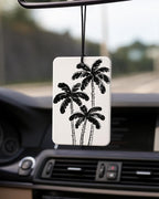 Coastal Beach Car Air Freshener 4 Pcs Coconut Scented, Black and White Summer Palm Tree Car Accessories Mirror Decor for Women, Beachy Hanging Air Freshener for Cars Closet Drawer Books