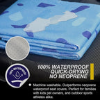 Back Seat Cover for Car Trucks Van SUV Jeep,Waterproof Rear Bench Towel Seat Covers for Dogs and Kids,Automotive Backseat Protector (Blue Marbling)