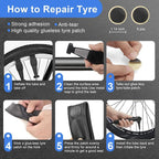 Bike Repair Kit, 27-Piece Bicycle Tire Repair Kit with 120 PSI Mini Pump, 16-in-1 Multitool, Tire Levers, Patches & Saddle Bag for Road & Mountain Bikes