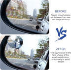 2 PCS Car Blind Spot Mirror, 1.97" HD Anti-Scratch Safe Blind Spot Rearview Mirror, 360° Rotatable Adjustable Wide Angle Auxiliary Side View Mirror, Universal for Most Cars (Silver)