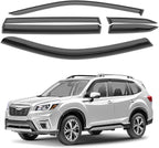 GrandWheel Window Deflectors Smoke Tinted Tape-On Side Window Vent Visor Deflectors Rain Guards Compatible with Subaru Forester 2019-2024 Limited, Touring - 6pcs. GW0328