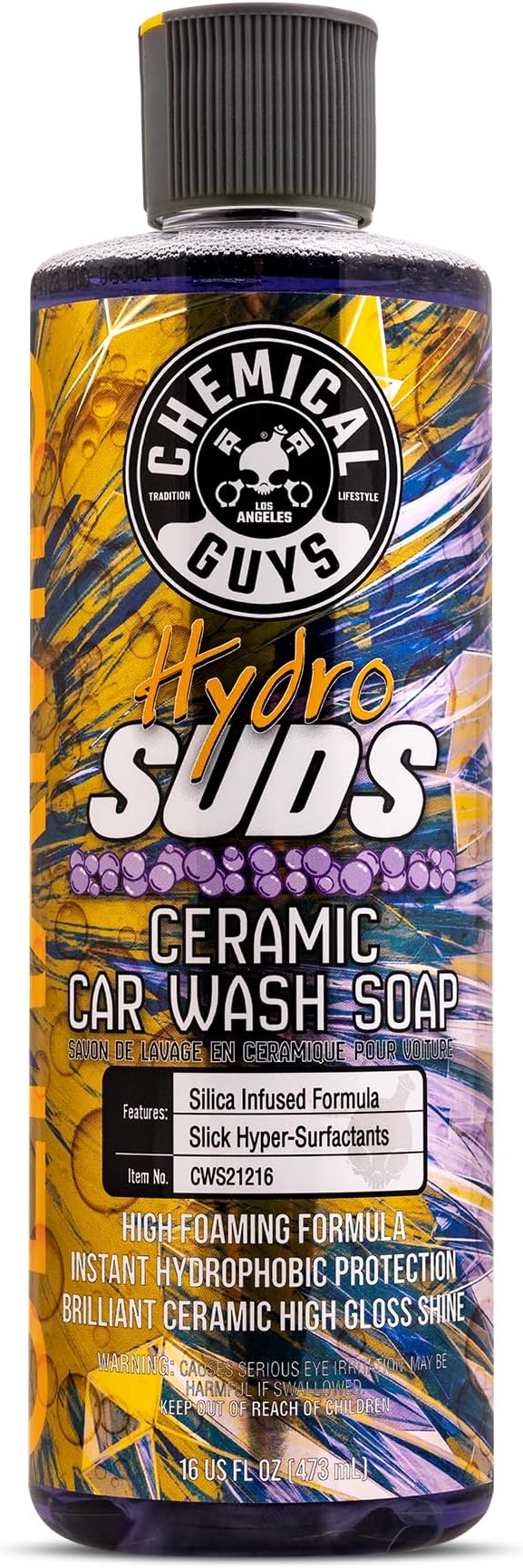 HydroSuds Ceramic, Shine High Foaming Car Wash Soap - Foam Cannon Soap, Works with Foam Guns or Bucket Washes for Cars, Trucks, Motorcycles, RVs, and More, Berry Scent - 16 oz