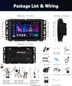 4+64GB Car Radio for Chevrolet Chevy Silverado Impala Tahoe GMC Sierra Yukon,Android 15 Wireless CarPlay/Android Auto BT Touch Screen, 7 Inches IPS Car Stereo for Chevy Silverado 07-14 Backup Camera