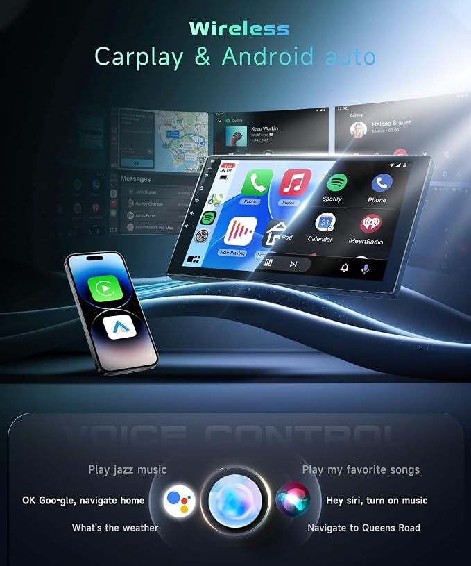 5/6GhzWiFi 8 Core 4GB+64GB for Mercedes Benz Smart Fortwo 2011-2015 Car Stereo Radio with 9 Inch IPS Touchscreen Carplay/Android Auto DSP Hi-Res GPS Android 15 FM/RDS SWC Camera
