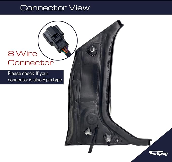 Passenger Side Mirror for 2018-2019 Ford Transit 150 250 350 Cargo Power Adj Heated Power Fold Turn Signal Light Short Arm Textured Black 8 Pins Right FO1321602