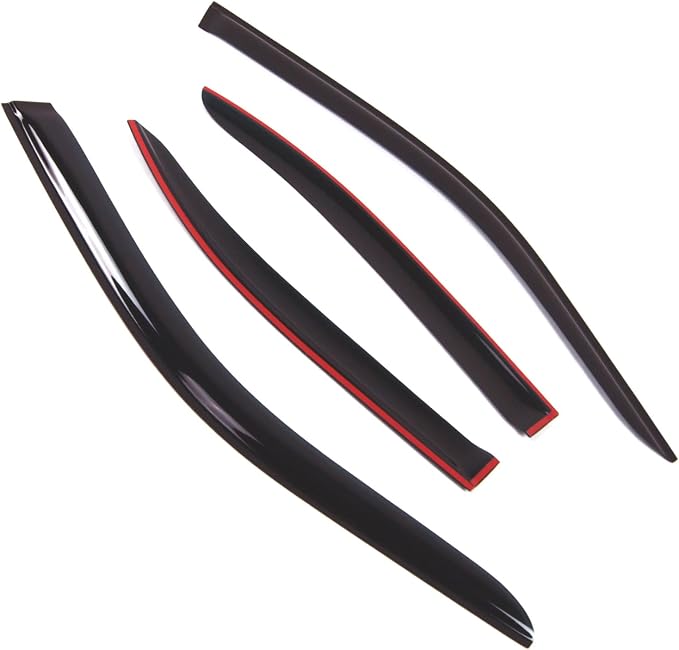 WD2-694 Dark Smoke 4 Pcs Set Window Visor (Outside Mount) Deflector Rain Guard Compatible with 1999-2002 Infiniti G20
