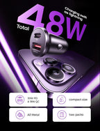 54W Car Phone Charger USB C, Cigarette Lighter Adapter, Car Accessories for iPhone, USB C Car Charger Adapter USBC Type C 12v, Fit for iPhone 16, 15, 14, 13 Samsung Google iPad Android, Blue | Cigarette Lighter USB Charger, Car Accessories for Me...