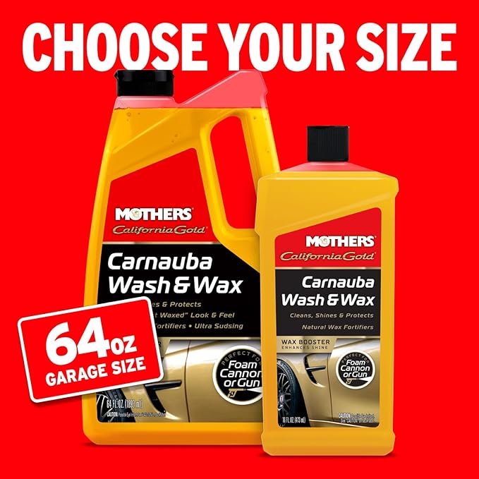 California Gold Carnauba Wash & Wax, 64 oz. — Cleans, Shines & Protects – Gentle, pH Balanced, Ultra-Sudsy for a Spot-Free, Brilliant Finish. Biodegradable & Won't Strip Wax or Ceramic (05674)