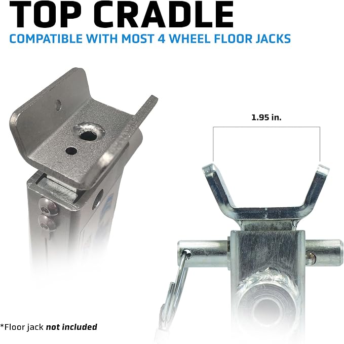 AGM Jack Rod, 3.5 Ton Locking Support Bar for Floor Jacks, Jack NOT Included, 14" Travel, 3 lb, Compact Jack Stand Alternative for Cars, SUVs, EVs, Safer, Smarter Vehicle Support
