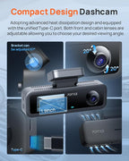 4K Dash Cam Front and Interior, 4K HDR Dash Camera with F1.55 Aperture, Wi-Fi 6, 24H Parking Surveillance, GPS, Loop Recording, 64GB Card Included, UHD Dashcam for Cars/Taxi/Uber/Lyft