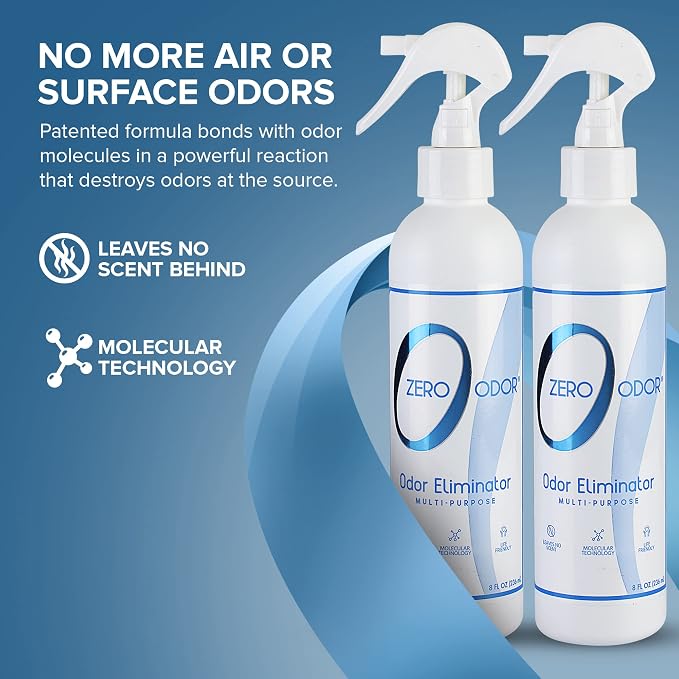 Multi-Purpose Strong Odor Eliminator for Home, Office, Car, Bathroom, Hotel, Room Deodorizer, and Odor Neutralizer, 8oz Two Pack