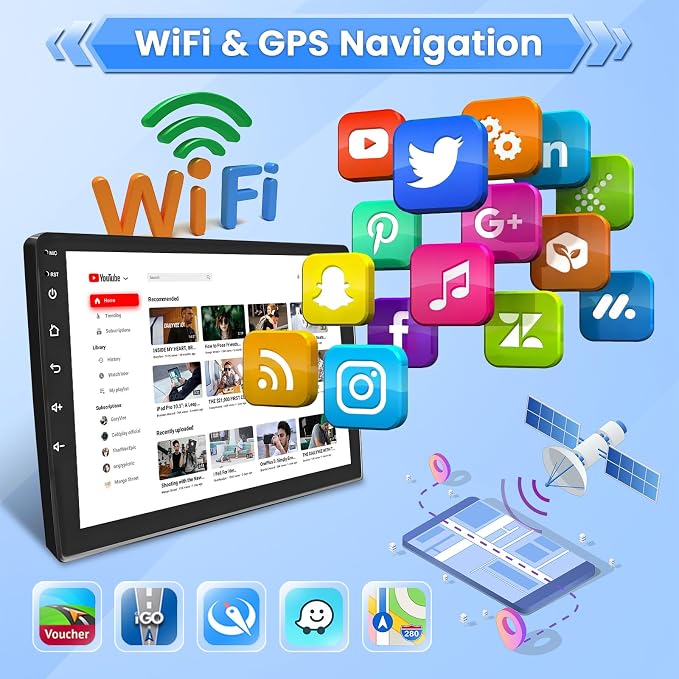 Car Radio for Jeep Compass Patriot 2010 2011 2012 2013 2014 2015 2016: 10.1 Inch Android Touch Screen for Compass Patriot Car Stereo with GPS Navigation/5GHz WiFi/Bluetooth + Backup Camera