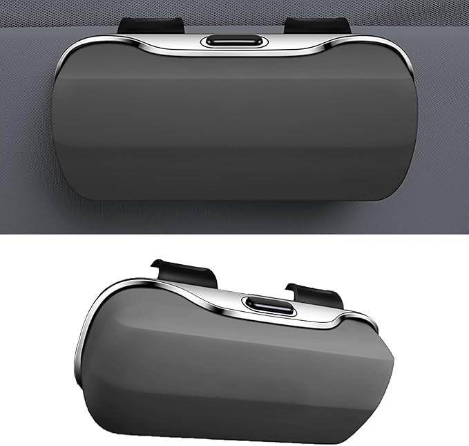 Sunglasses Holder for Car Sun Visor, Protective Automotive Eyeglasses Storage Case Hanger, Car Sunglass Holder Suitable for Truck and Sedan to Place Sunglass (Gray)