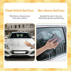 Windshield Defogger Sponge, 2 PCS Non-Woven Absorbent Sponges Glass Window Defogger for Car Windshield, Double-Sided Fleece Glass Sponge for Auto Glasss Interior Cleaning (Grey+Yellow)