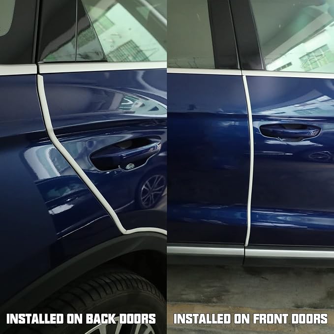 32.8ft (10m) Car Door Edge Guards White – Self-Adhesive PVC, U-Shaped, Fits Most Vehicles, Fade-Resistant, Scratch- and Chip-Resistant – Reduces Dings in Parking Lots