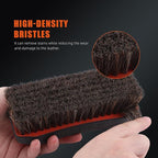 Leather Cleaner Brush, 2Pcs Fine Long Bristle Horse Hair Brush for Car Detailing,Ideal for Car Interiors,Furniture, Sneakers, Boots,and More -Safe for Natural, Synthetic, Faux, and Pleather