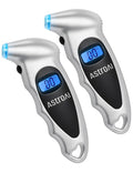 Digital Tire Pressure Gauge 0-150PSI Calibrated to ANSI B40.7 +/-1PSI, 4 Units for Car Truck with Backlight LCD, Silver, 2Pack